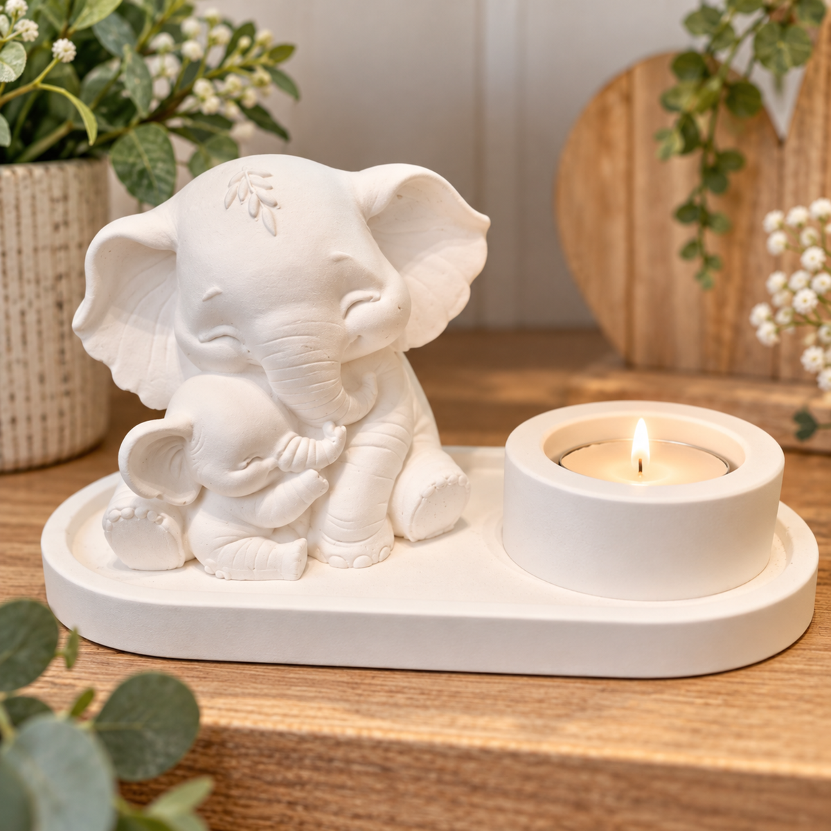 Ellie and Peanut Elephant Tealight Buddies | Handmade Ornament
