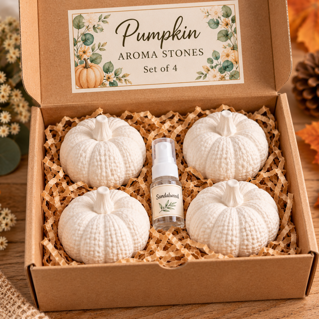 Pumpkin Aroma Stones Handmade Autumn Home Fragrance