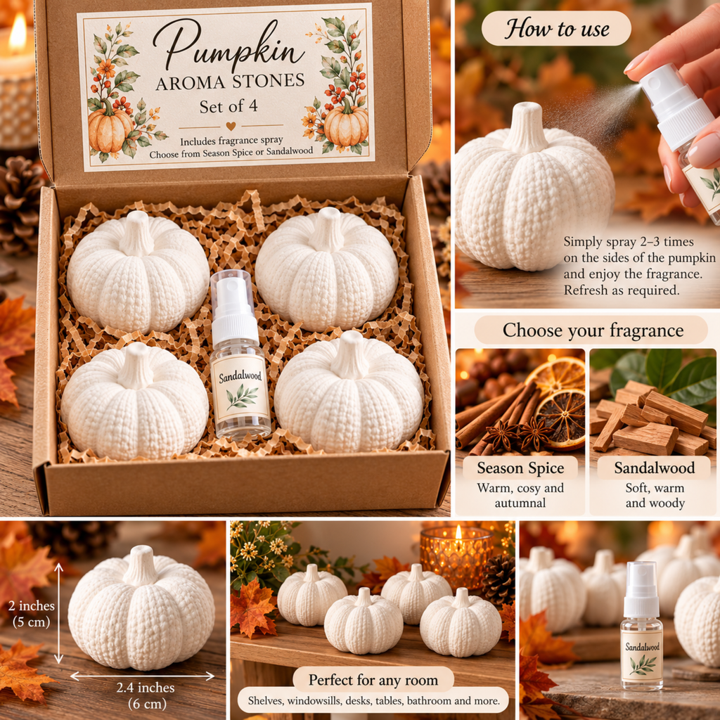 Pumpkin Aroma Stones Handmade Autumn Home Fragrance