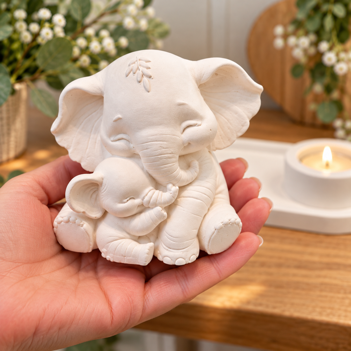 Ellie and Peanut Elephant Tealight Buddies | Handmade Ornament
