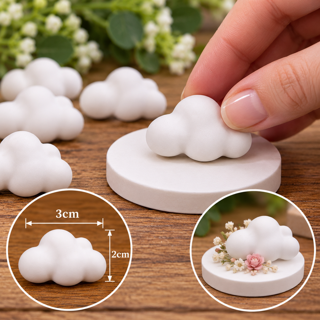 Mini 3D Cloud Plaster Blanks – 3cm – Pack of 20 – Age 14+