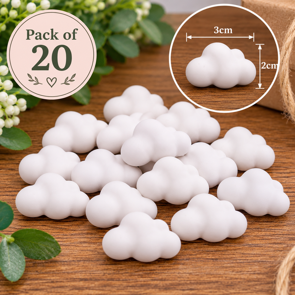 Mini 3D Cloud Plaster Blanks – 3cm – Pack of 20 – Age 14+