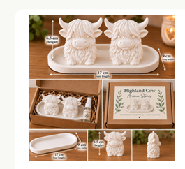 Highland Cow Aroma Stone Tray Set – Wholesale
