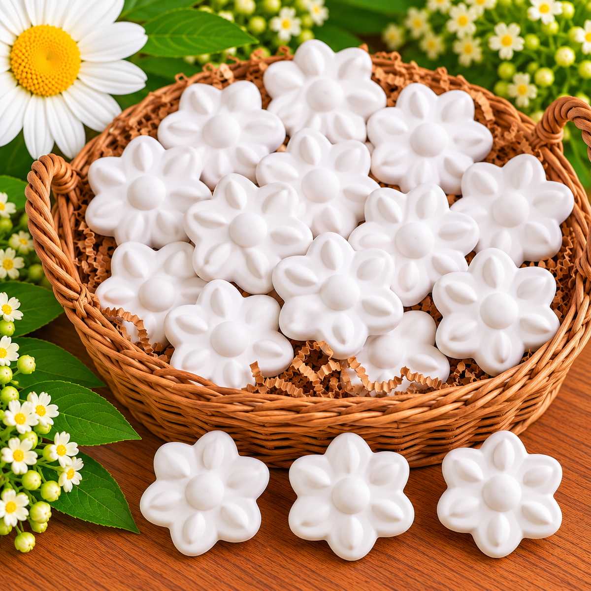 Mini Daisy Flower Plaster Blanks – Pack of 20