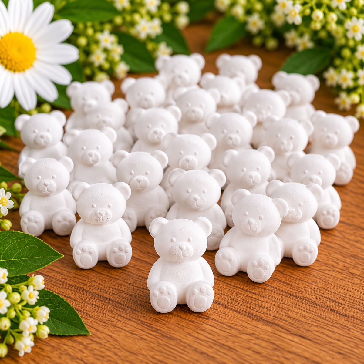 Mini 3D Teddy Bear Plaster Blanks – Pack of 30