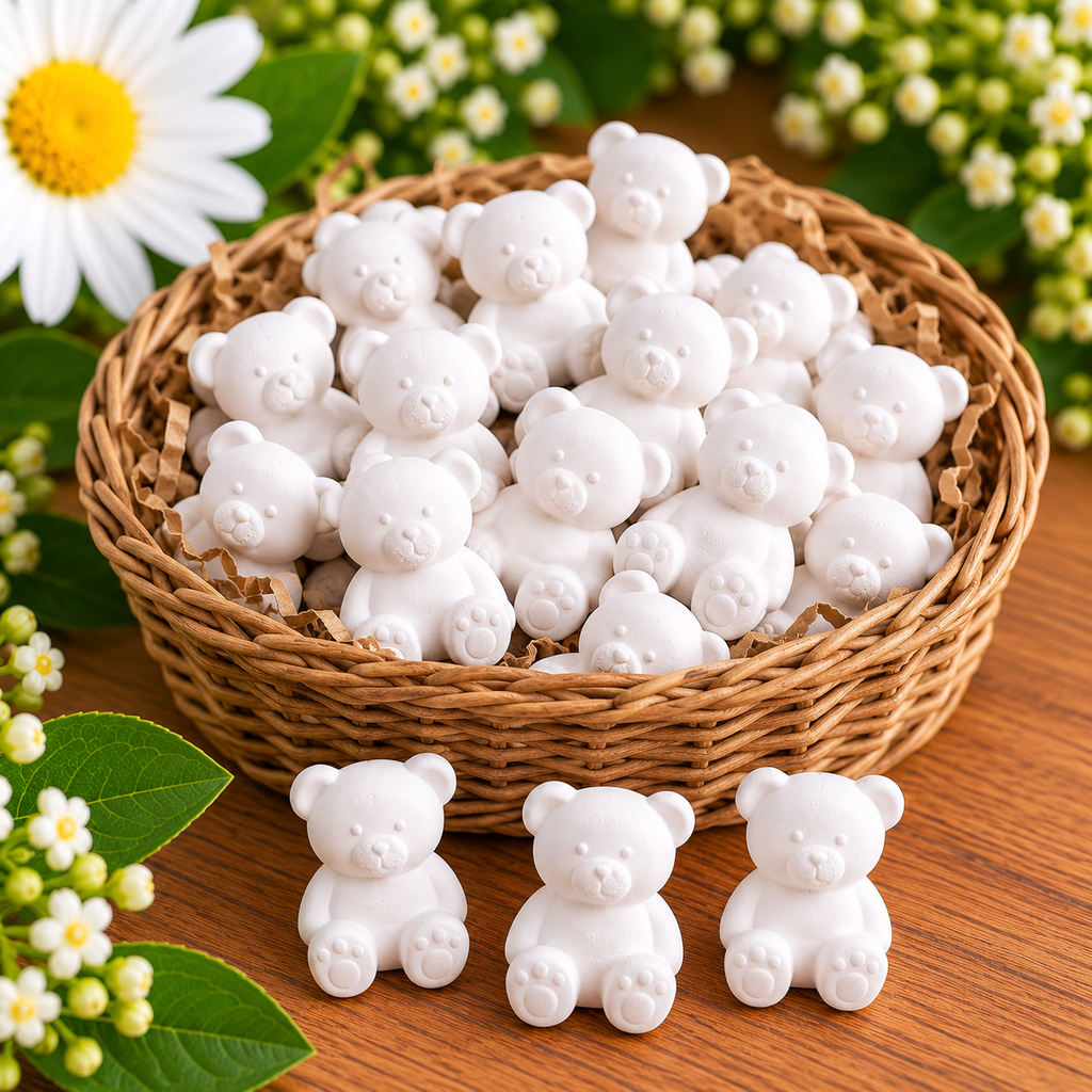 Mini 3D Teddy Bear Plaster Blanks – Pack of 30